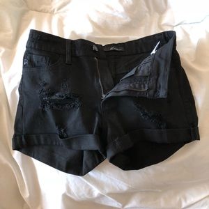 Black Ripped Shorts